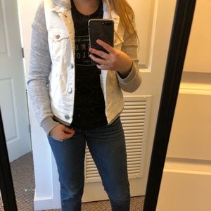 White jean jacket hoodie